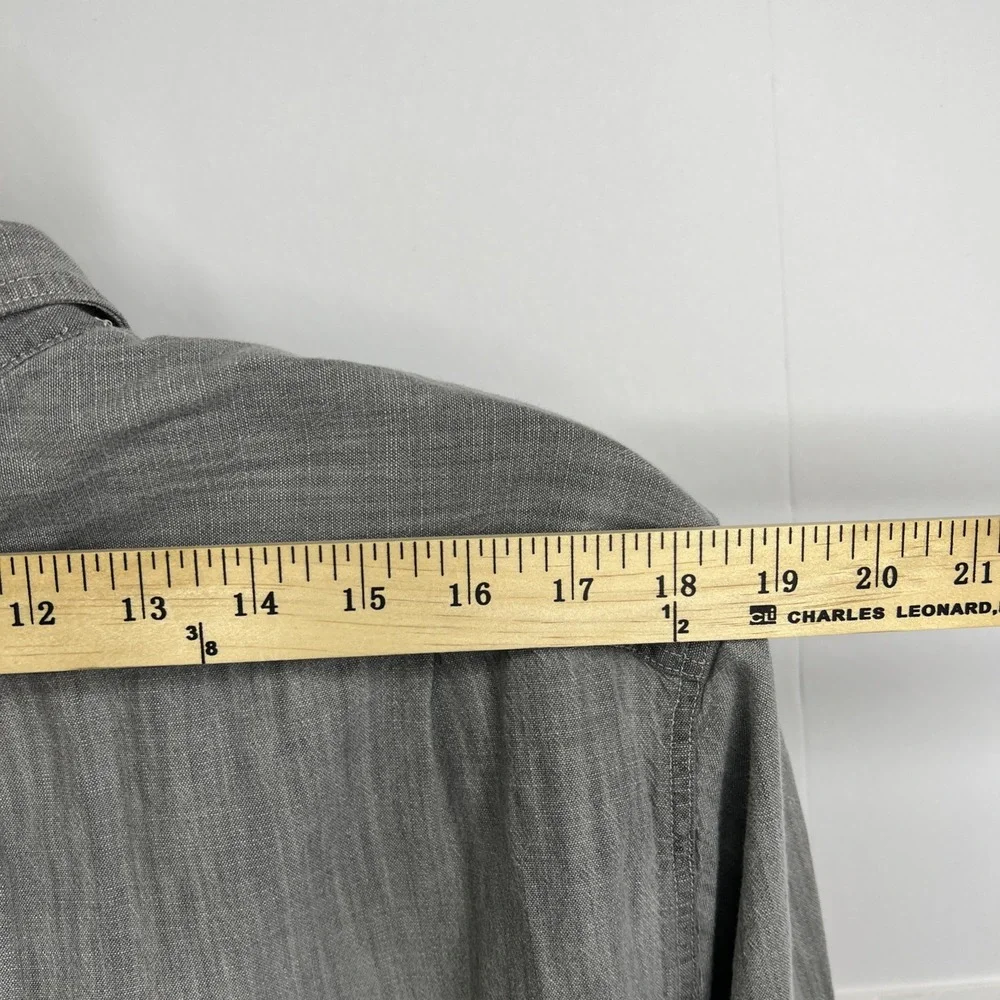 J.Crew Tailored Fit Men's Size XL Solid Gray Cotton Long Sleeve Casual Shirt‎